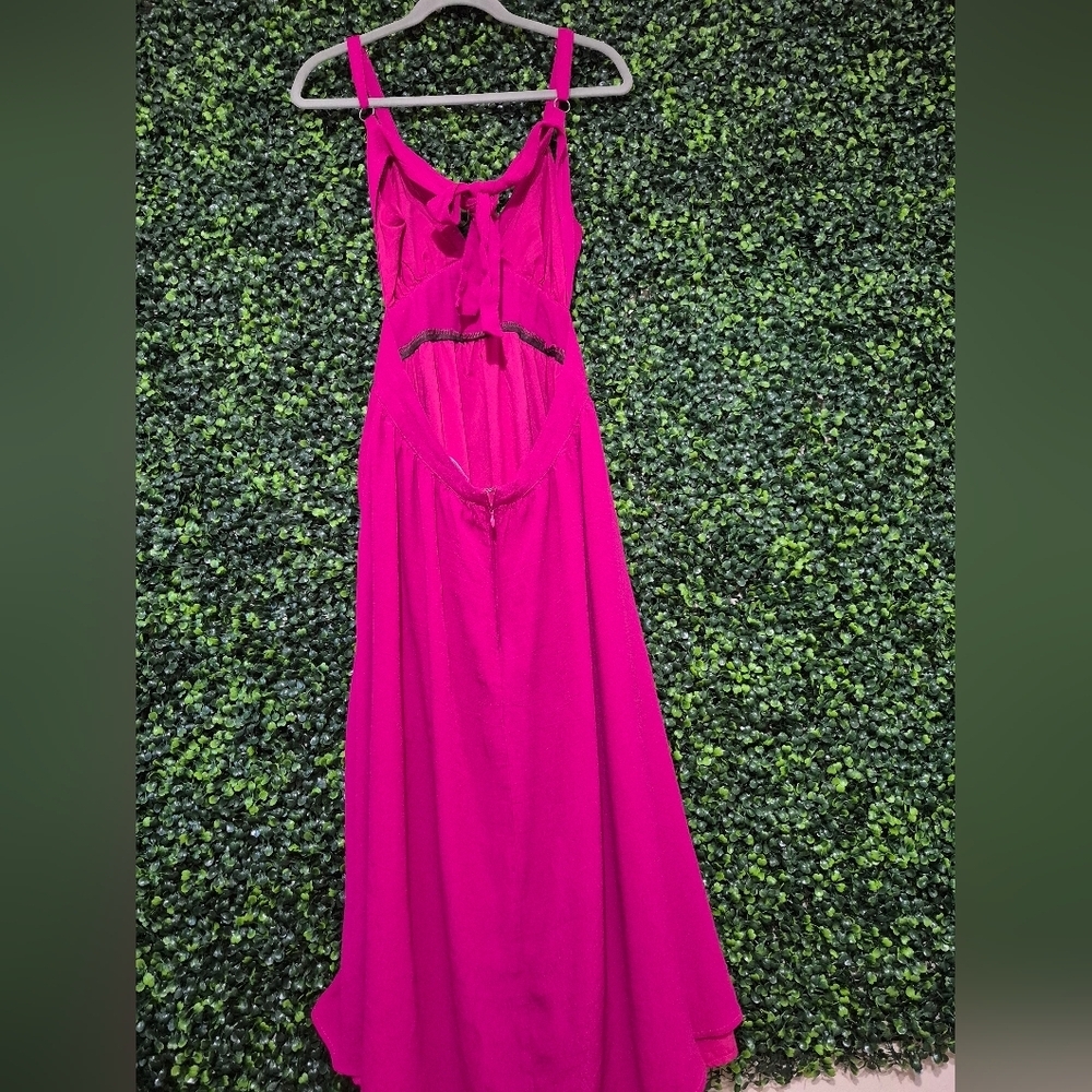 Lulu's Vibrant Fuchsia Midi Dress - Picture 6 of 9